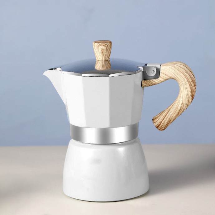 One-touch smart portable 3-cup Italian espresso moka pot
