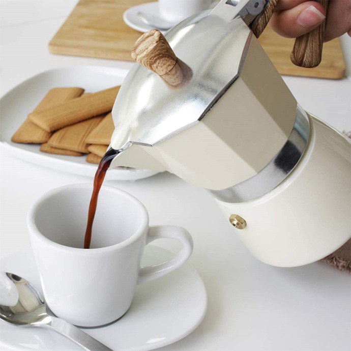 One-touch smart portable 3-cup Italian espresso moka pot