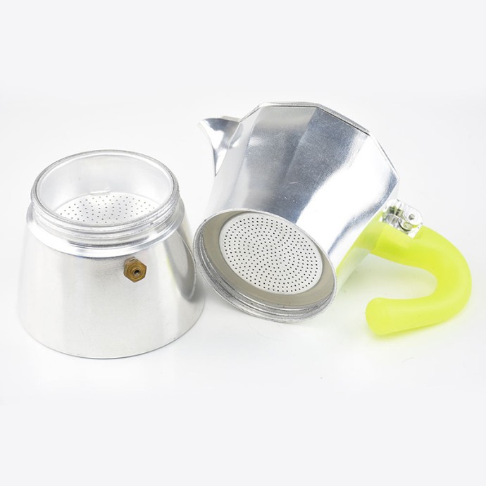 Aluminum Stove Top Coffee Maker with Colorful Handles