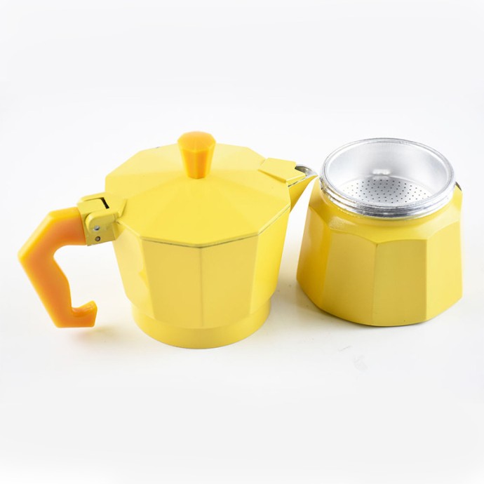 Yellow Stovetop Italian Moka Pot