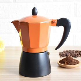 Orange Aluminum Stovetop Coffee Moka Pot