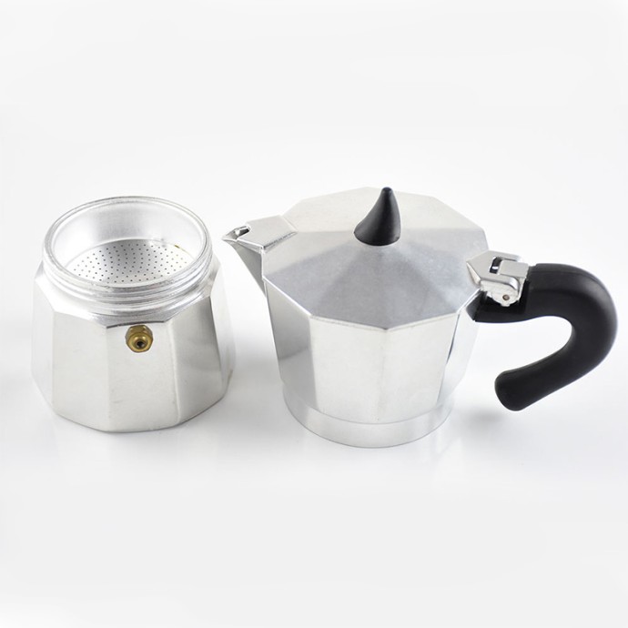 Silver Italian Style Aluminum Moka Pot