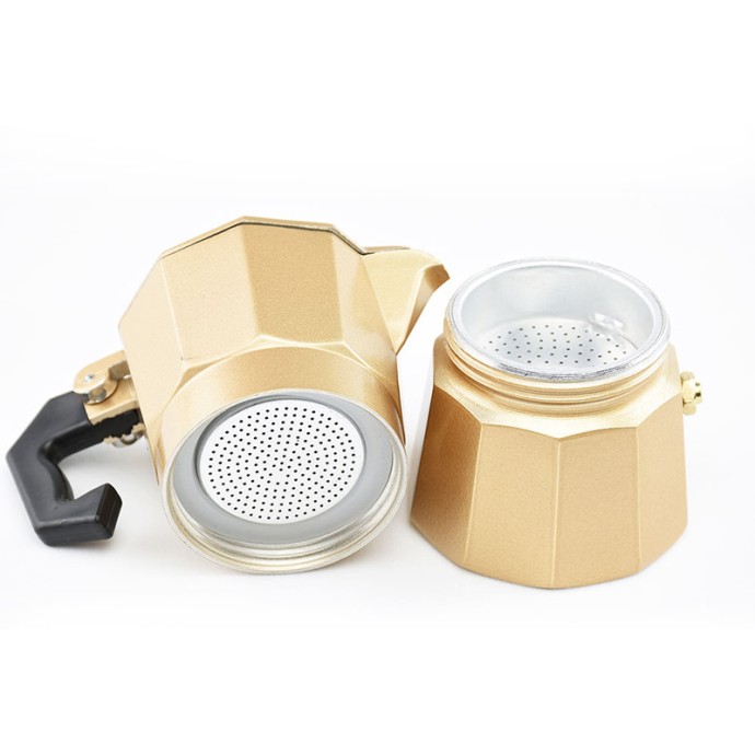 Gold Classic Italian Aluminum Espresso Moka Pot