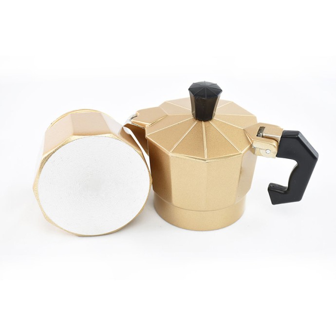 Gold Classic Italian Aluminum Espresso Moka Pot