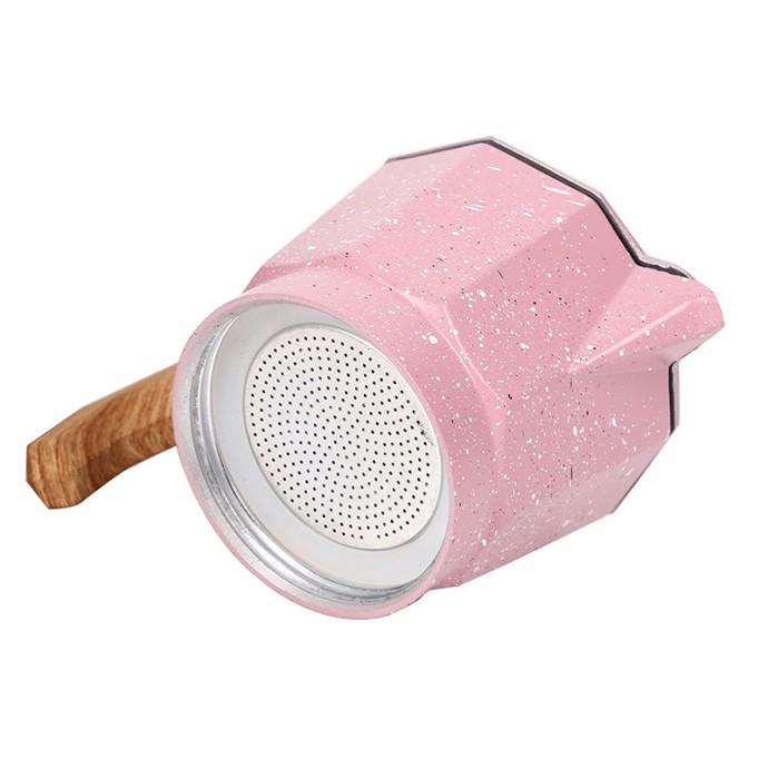 Pink Aluminum Stovetop Espresso Moka Pot