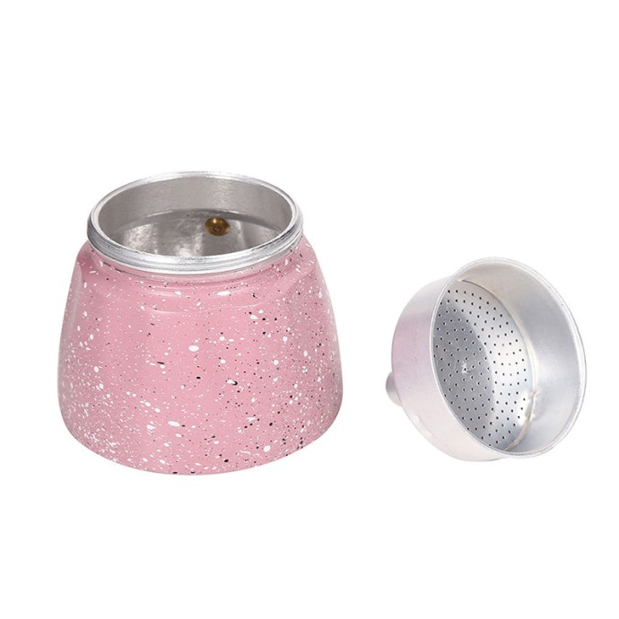 Pink Aluminum Stovetop Espresso Moka Pot