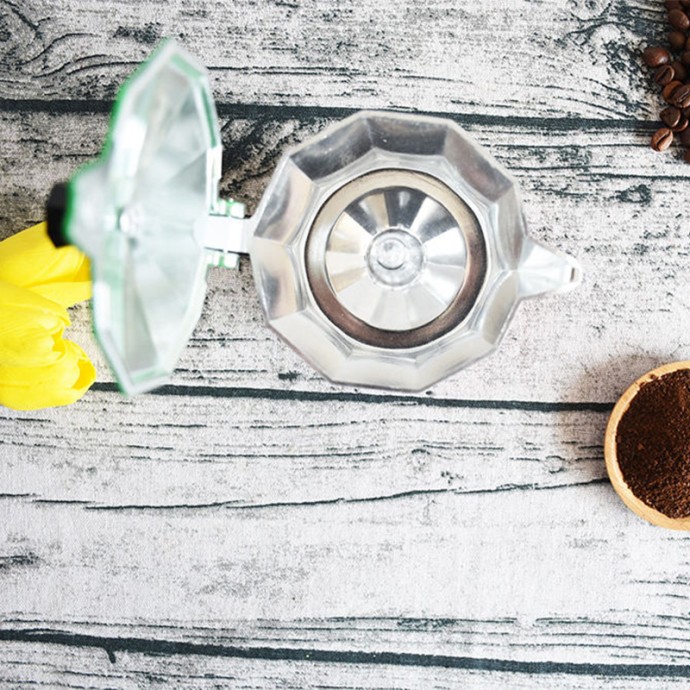 Italian Painted Aluminum Stove Top Moka Pot