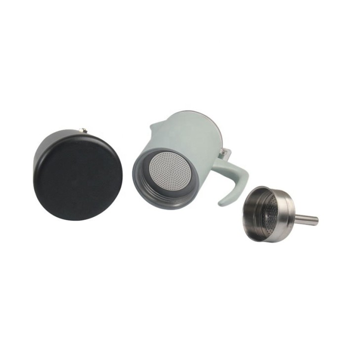 Transparent stainless steel espresso moka pot