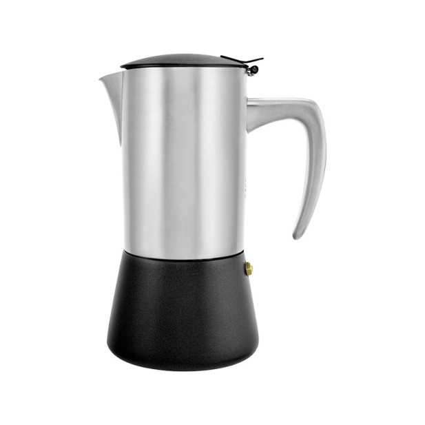 Black Steel Stovetop Espresso Maker Moka Pot