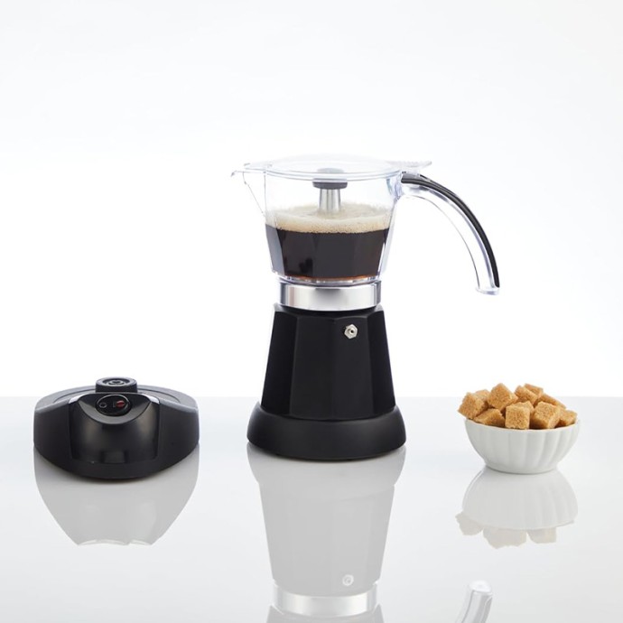 Black aluminum durable and stylish moka pot