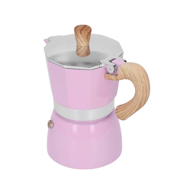 Pink manual Italian coffee machine moka pot