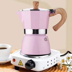 Pink manual Italian coffee machine moka pot