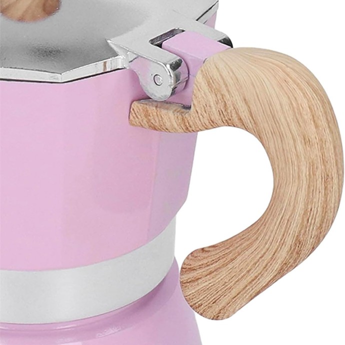 Pink manual Italian coffee machine moka pot