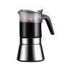 Crystal Glass Top Stainless Steel Stovetop Moka Pot