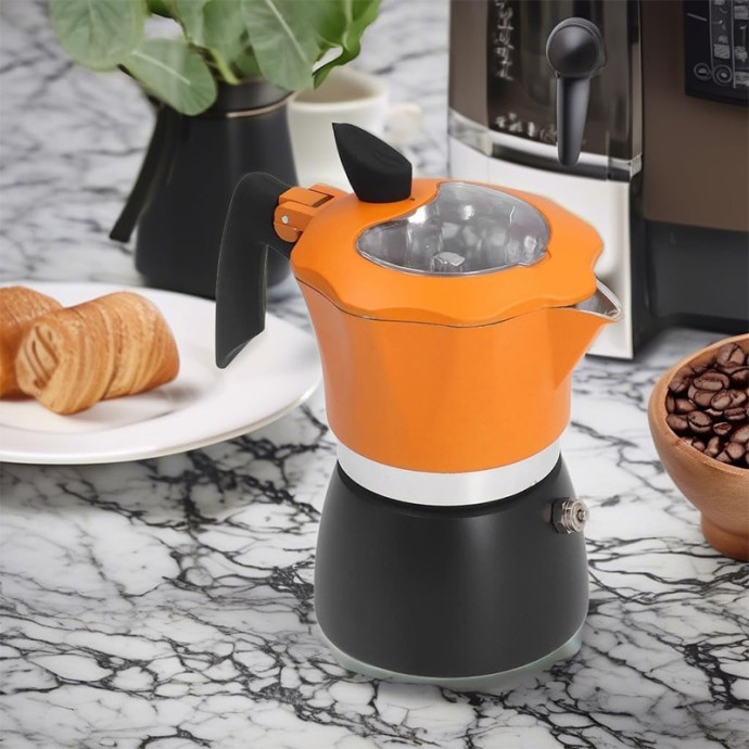 Orange Single Cup Stovetop Moka Pot