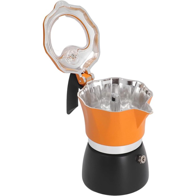 Orange Single Cup Stovetop Moka Pot