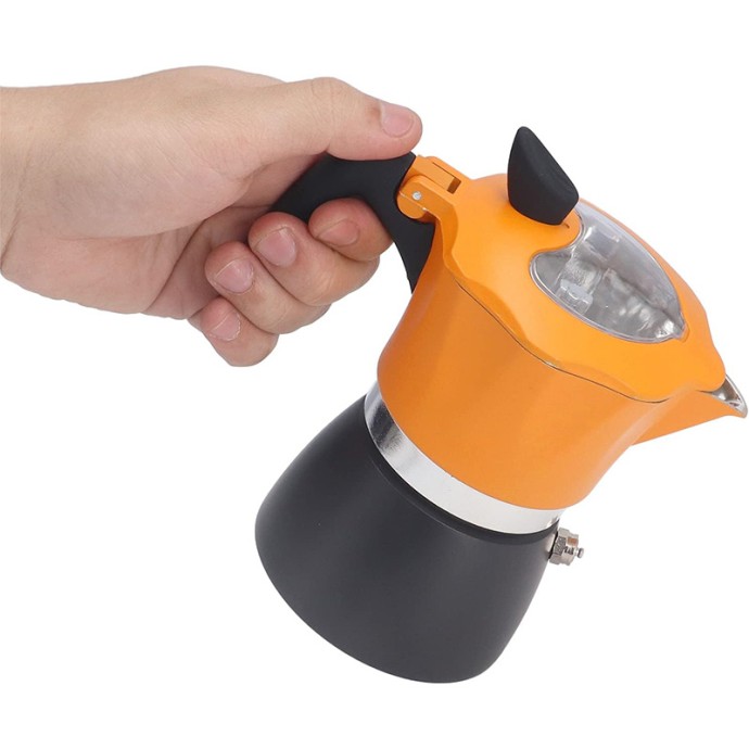 Orange Single Cup Stovetop Moka Pot