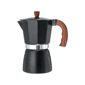 Aluminum Moka Pot with Wooden Handle