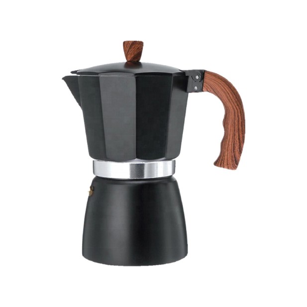Aluminum Moka Pot with Wooden Handle