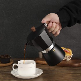 Aluminum Moka Pot with Wooden Handle