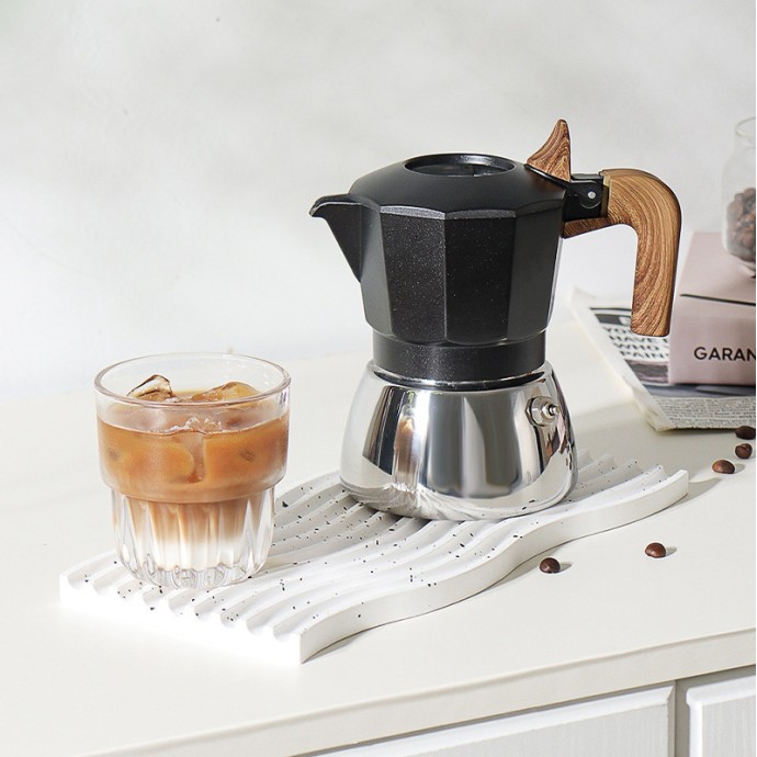 New double valve stainless steel moka pot