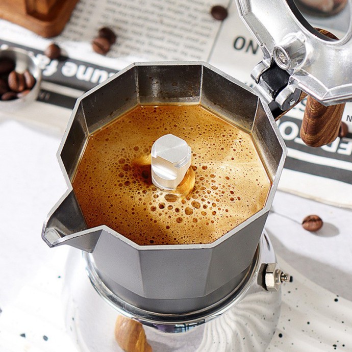 New double valve stainless steel moka pot