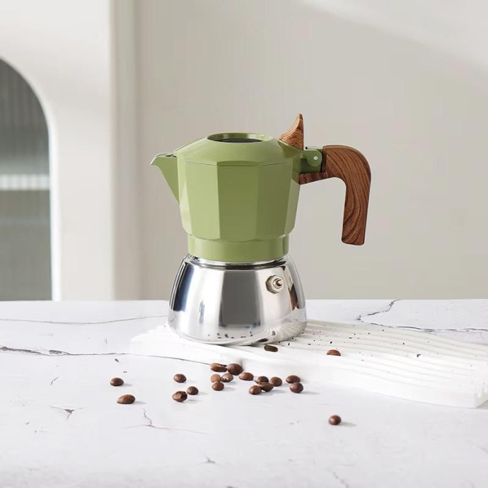 New double valve stainless steel moka pot
